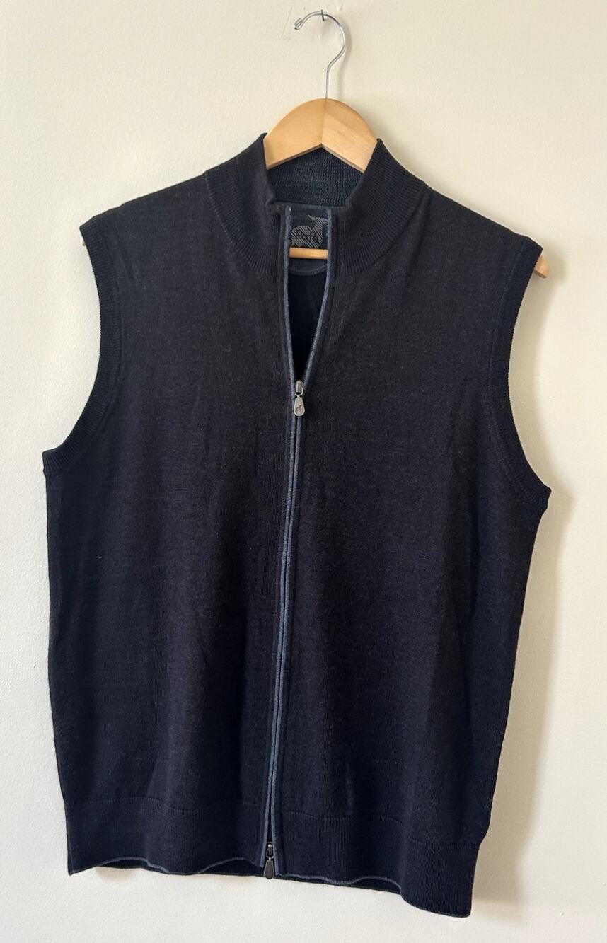 Raffi 100% Merino Wool Full-zip Sweater Vest Men's Medium
